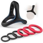 Paloqueth Canrok Silicone Penis Rings Set Black 7 pack