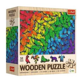Trefl Wooden Puzzle 500+1 Rainbow Butterflies TREFL