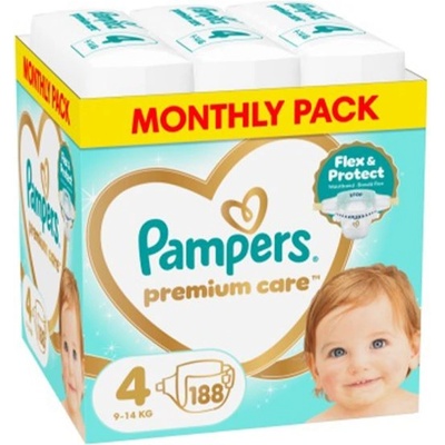 Pampers Памперси Pampers Premium Care 4 (9-14кг. ) - 188 броя