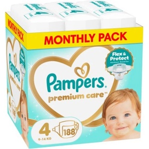 Pampers Памперси Pampers Premium Care 4 (9-14кг. ) - 188 броя
