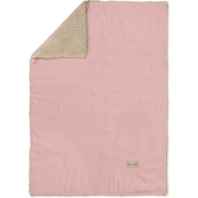 ALBERO MIO Detská velrová deka Teddy ružová