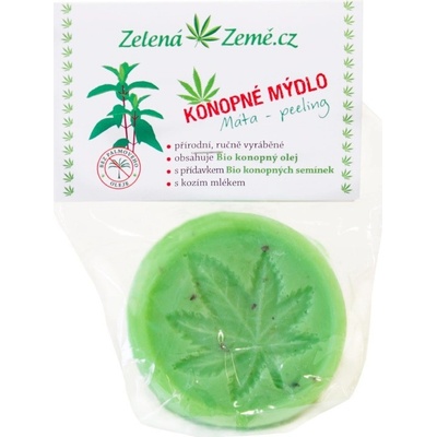 Zelená Země Konopné peelingové mydlo Mäta 80 g