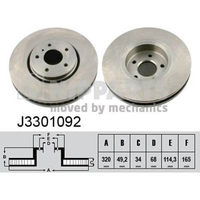 Brzdový kotúč NIPPARTS J3301092