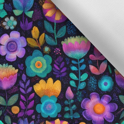 Takoy Látka s potlačou nepremokavý polyester TD / NS fantasy flowers Lim