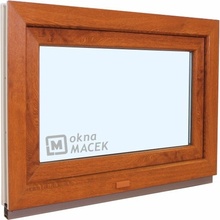 KNIPPING Plastové okno - 70 AD, 600x500 mm, S, zlatý dub Sklo: čiré, Barva, imitace: zlatý dub/bílá (jednostranně)