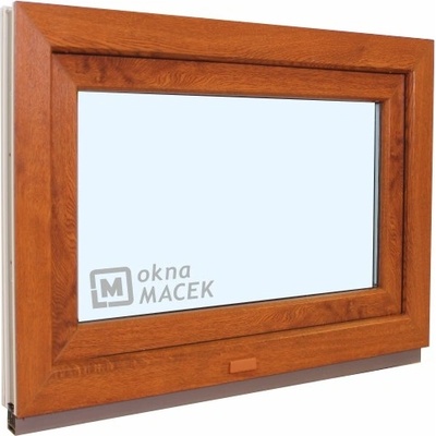 KNIPPING Plastové okno - 70 AD, 600x500 mm, S, zlatý dub Sklo: čiré, Barva, imitace: zlatý dub/bílá (jednostranně)
