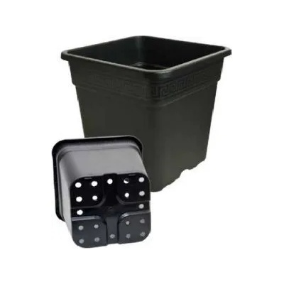 Квадратна черна саксия 25L - 33.5x33.5cm