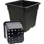  Квадратна черна саксия 25L - 33.5x33.5cm