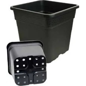  Квадратна черна саксия 25L - 33.5x33.5cm