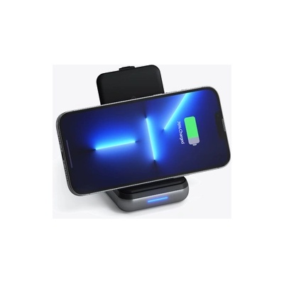 Apple Satechi Duo Wireless Charger Power Bank Stand 10000 mAh Stand (Powerbank based for iPhone & Airpods) - Space Grey (ST-UCDWPBSM)