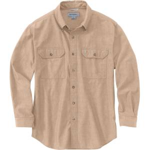 Carhartt Мъжка риза с копчета Carhartt Loose Chambray L/S Shirt - Dark Tan Chambray - размер XL (033-2108-0214)