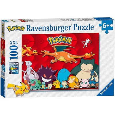 Ravensburger Пъзел Ravensburger от 100 XXL части - Pokemon: Чаризард и приятели (10934)