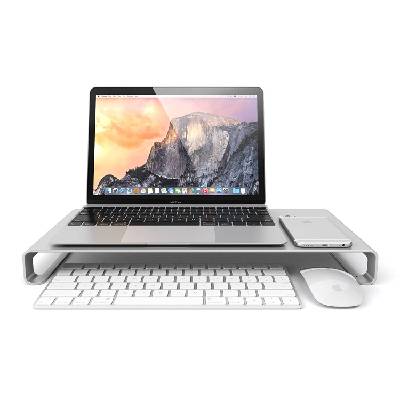 Настолна алуминиева поставка за монитори, MacBook и лаптопи - Satechi Aluminium Monitor Stand (сребриста) (ST-ASMSS (180112))