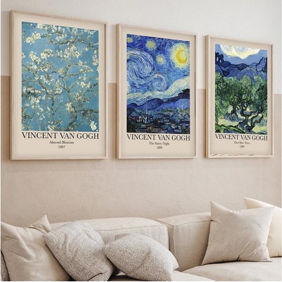 Asir | SADA 3x Obraz ve fotorámečku 50x70 cm Vincent van Gogh | AS1990