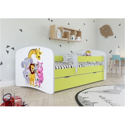 Kocot kids Babydreams ZOO zelená se šuplíky s matrací