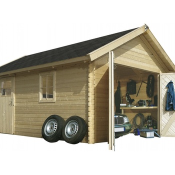 KARIBU 43545 dřevěná garáž