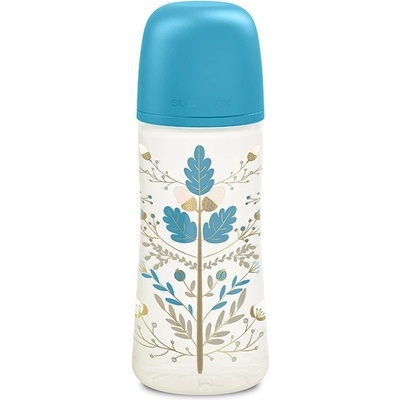Suavinex Gold kojenecká láhev fyzio Gold silicone modrá 360ml