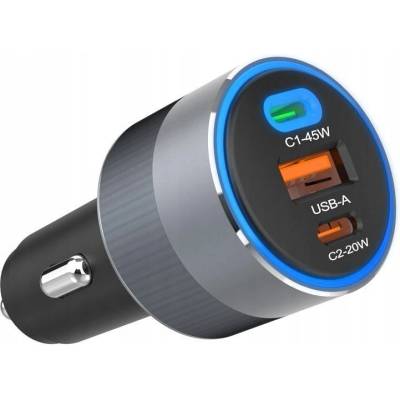Forcell Зарядно за кола Forcell - F-Energy Alu, 65W, сиво (5903396275739)