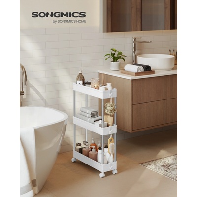 SONGMICS Pohyblivý regál 3 úrovne 14 x 60 x 40 cm biela