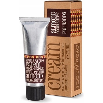 Sapunoteka Hands Cream Almond & Cocoa Butter hydratační krém na ruce mandle & kakao 75 ml