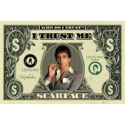 CurePink: | Plakát Scarface: Dollar - Komu věřím? (61 x 91,5 cm) [PP30686]