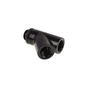 Alphacool Y-конектор Alphacool Eiszapfen, Въртящ се, 45°, G1/4 външна към 2 x G1/4 вътрешна резба, Черен мат (1013368) - mypc