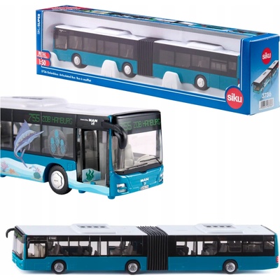 Siku 3736 Kloubový autobus MAN s archy samolepek MODRÝ 1:50