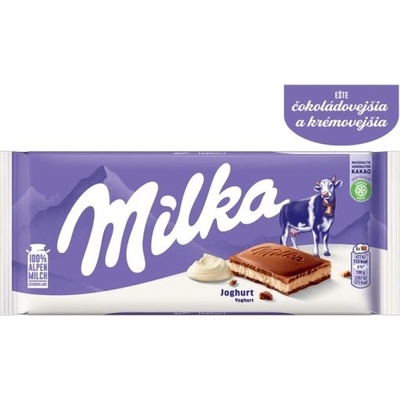 Milka Yoghurt mliečna čokoláda z alpského mlieka s jogurtovou náplňou 100 g