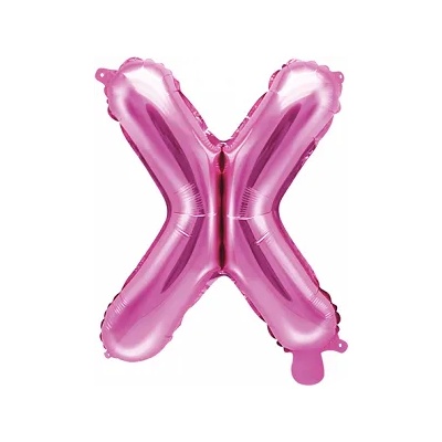 PartyDeco Балон от фолио Mini - Буква Х 35см розов
