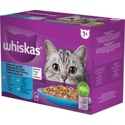 Whiskas s bielou rybou treskou lososom a tuniakom 12 x 85 g