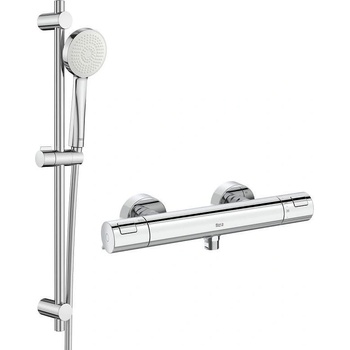 Roca Комплект за баня, термостатен смесител за душ T-500, тръбно окачване Stella + ръчен душ и шлаух (173421)