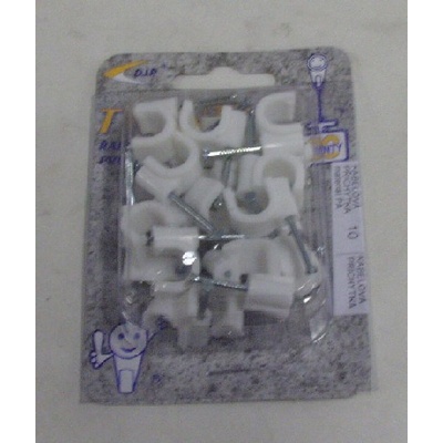 príchytka káblová kruhová 10mm biela (25ks) blister 456381