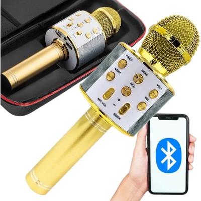 Verk 27424 Karaoke bluetooth mikrofon 600mAh zlatý