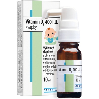 Generica Vitamin D3 400 I.U. kvapky 10 ml