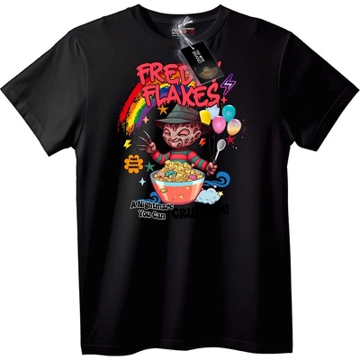 NOONEBRAND Тениска Freddy Flakes Зърнена закуска - M, White