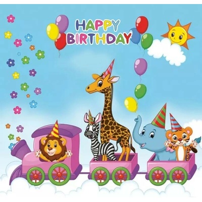 MAKI SLOG 041901 Happy Birthday Train servítky 3V 20ks 33x33cm