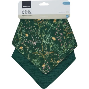 KikkaBoo Комплект муселинови лигавника KikkaBoo - Secret Garden, 2 броя, зелени (31303030069)