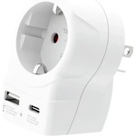 SKROSS универсален адаптер Europe to USA+1xUSB A/C, 20W , 1500284E (1500284E) - zettabytex