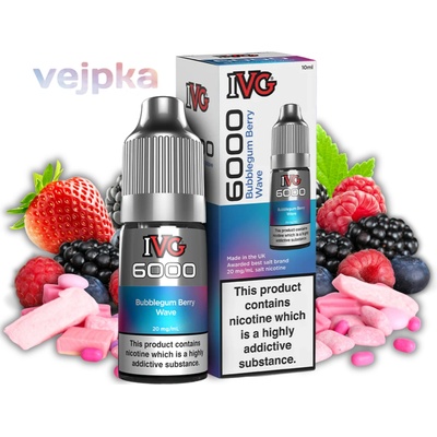 IVG 6000 Salt Bubblegum Berry Wave 10 ml 20 mg