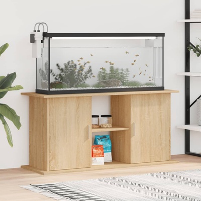 vidaXL Стойка за аквариум, дъб сонома, 121x41x58 см, инженерно дърво (833618)