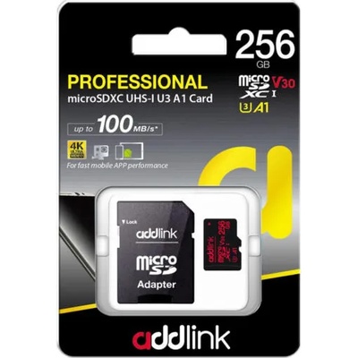 addlink Professional microSDXC 256GB C10/UHS-1/V30/U3 (ad256GBMSXU3A)
