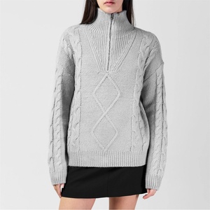 SoulCal Плетена блуза SoulCal Women's Cable 1/4 Zip Knitted Top - Grey