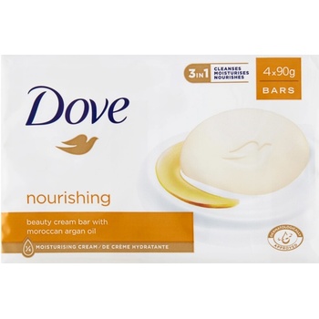 Dove Nourishing Moroccan Argan Oil krémové toaletní mýdlo s arganovým olejem 4 x 90 g