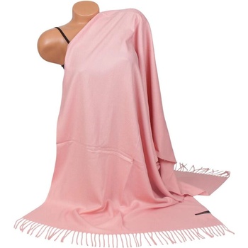 Розов кашмирен шал с ресни