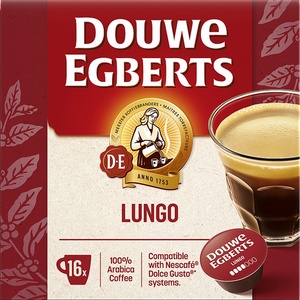  Кафе капсули Douwe Egberts Lungo за Dolce Gusto, 16 бр. , 100% Арабика
