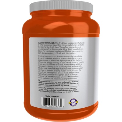 Now Foods Creatine Monohydrate, Micronized Powder 1000 g