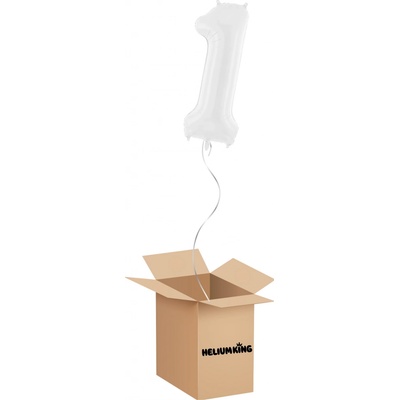 HeliumKing Balónový box Narozeninové číslo 1 bílý 86 cm