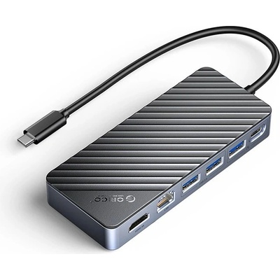 Докинг станция Orico OM28PR-G2-BK, от USB-C към 1x USB-C, 1x USB A, 1x HDMI, 1x RJ45, черна (OM28PR-G2-BK)