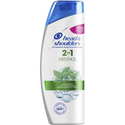 Head & Shoulders 2 в 1 Освежаващ шампоан против пърхот с ментол 360мл
