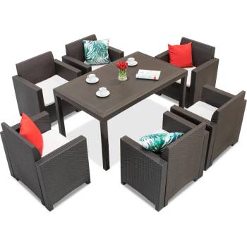 BICA Техноратанов комплект за хранене Nebraska Premium 6 кафява Bica (BCNEBFbr)